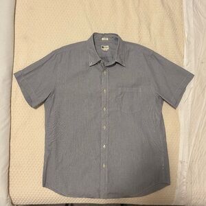 J. Crew Blue and White Short Sleeve Button Down Shirt 100% cotton